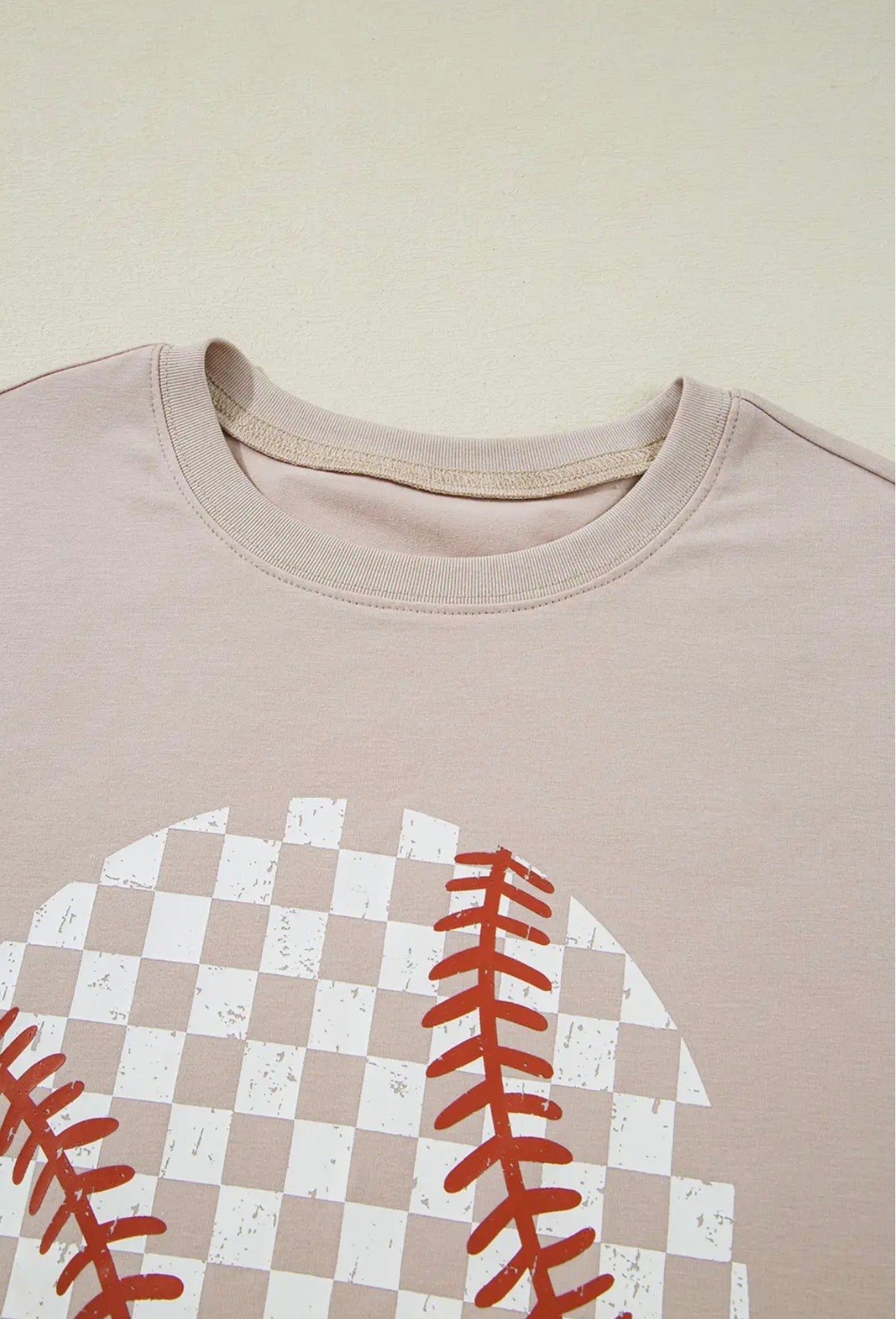 Checkered Baseball Graphic Tee