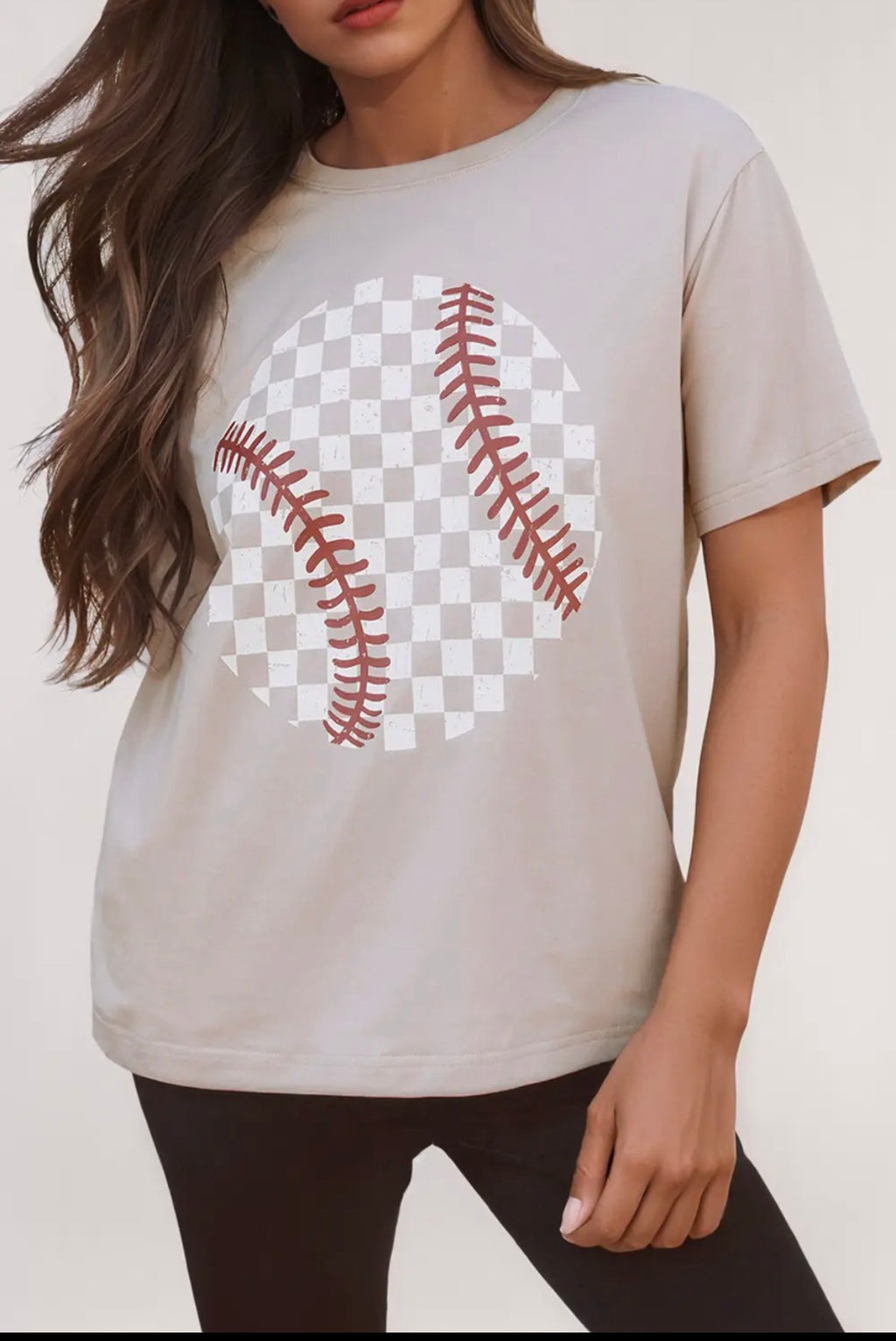 Checkered Baseball Graphic Tee