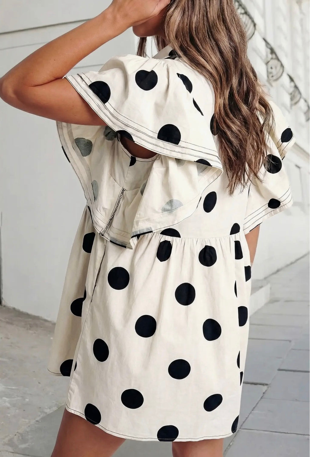 Polka Dot Ruffled Mini Dress (pre order only)