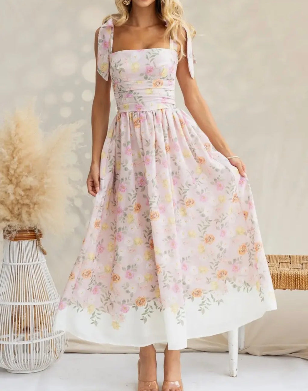 Summer Pink Floral Dress (pre order only)