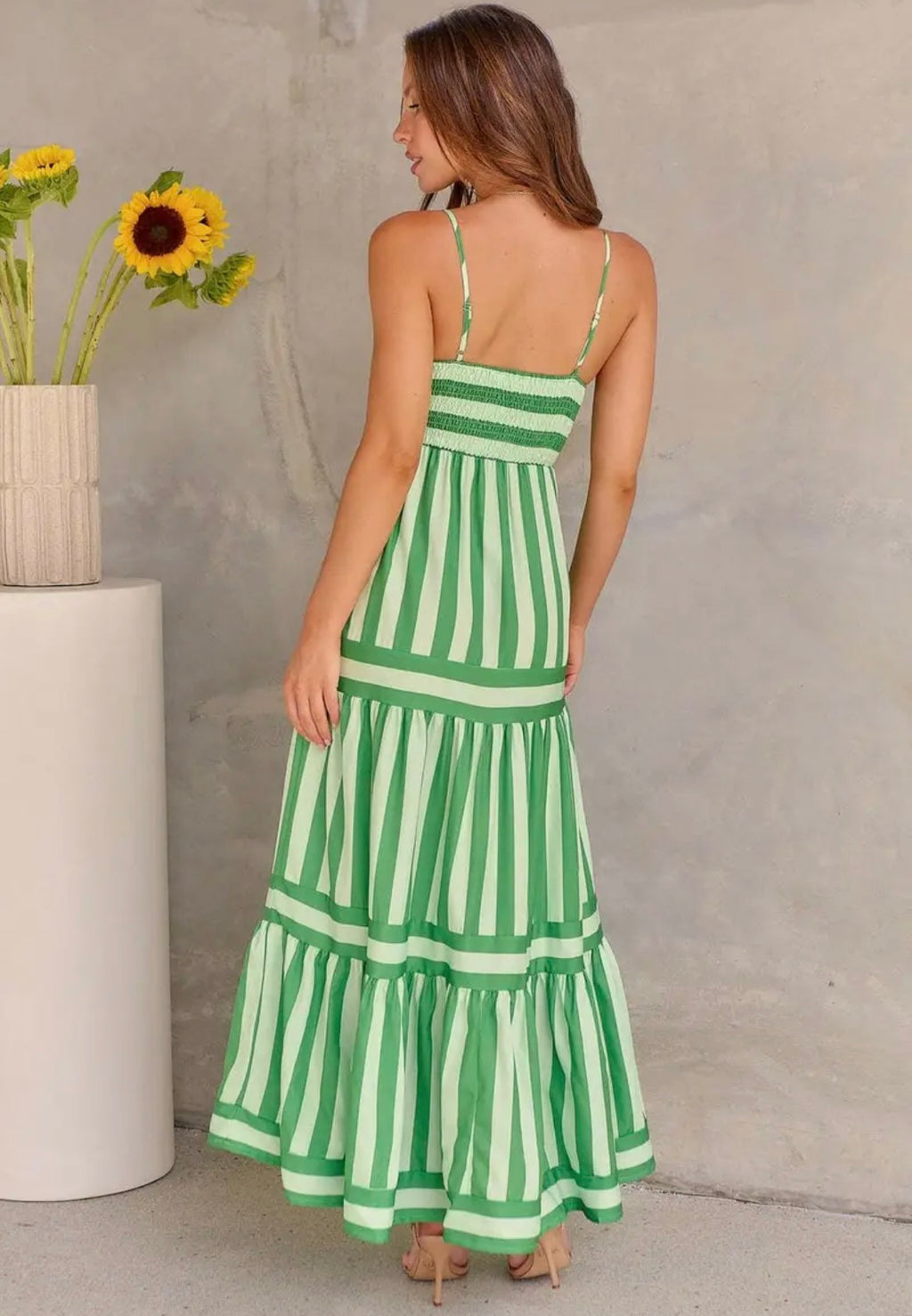 Green Striped Maxi Dress (pre order only)