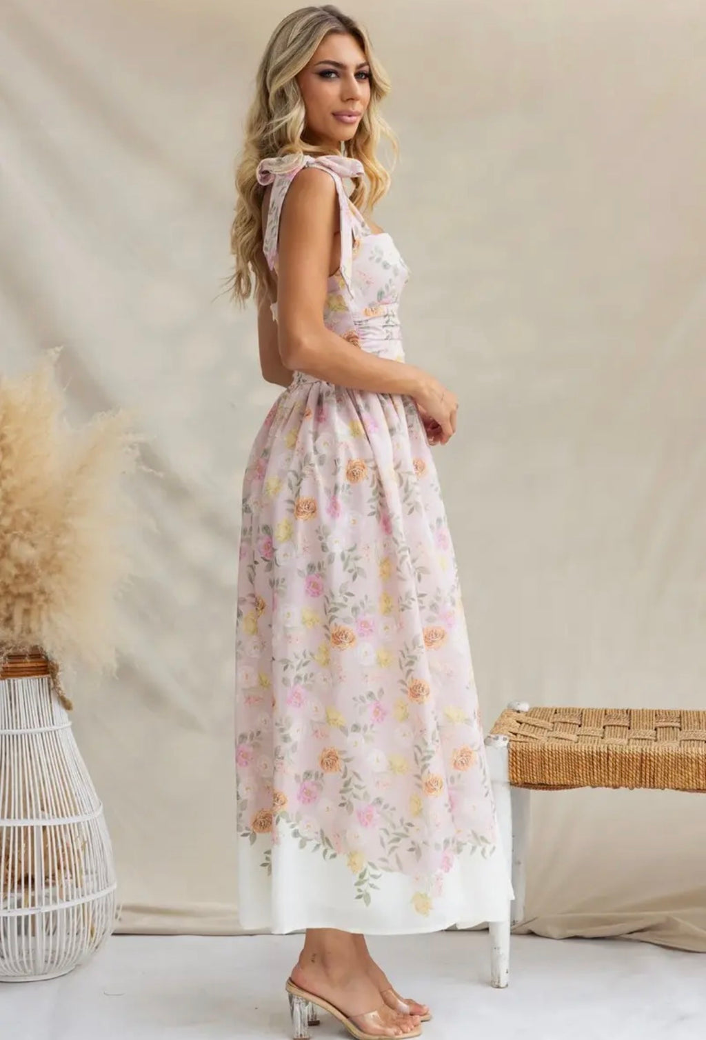 Summer Pink Floral Dress (pre order only)