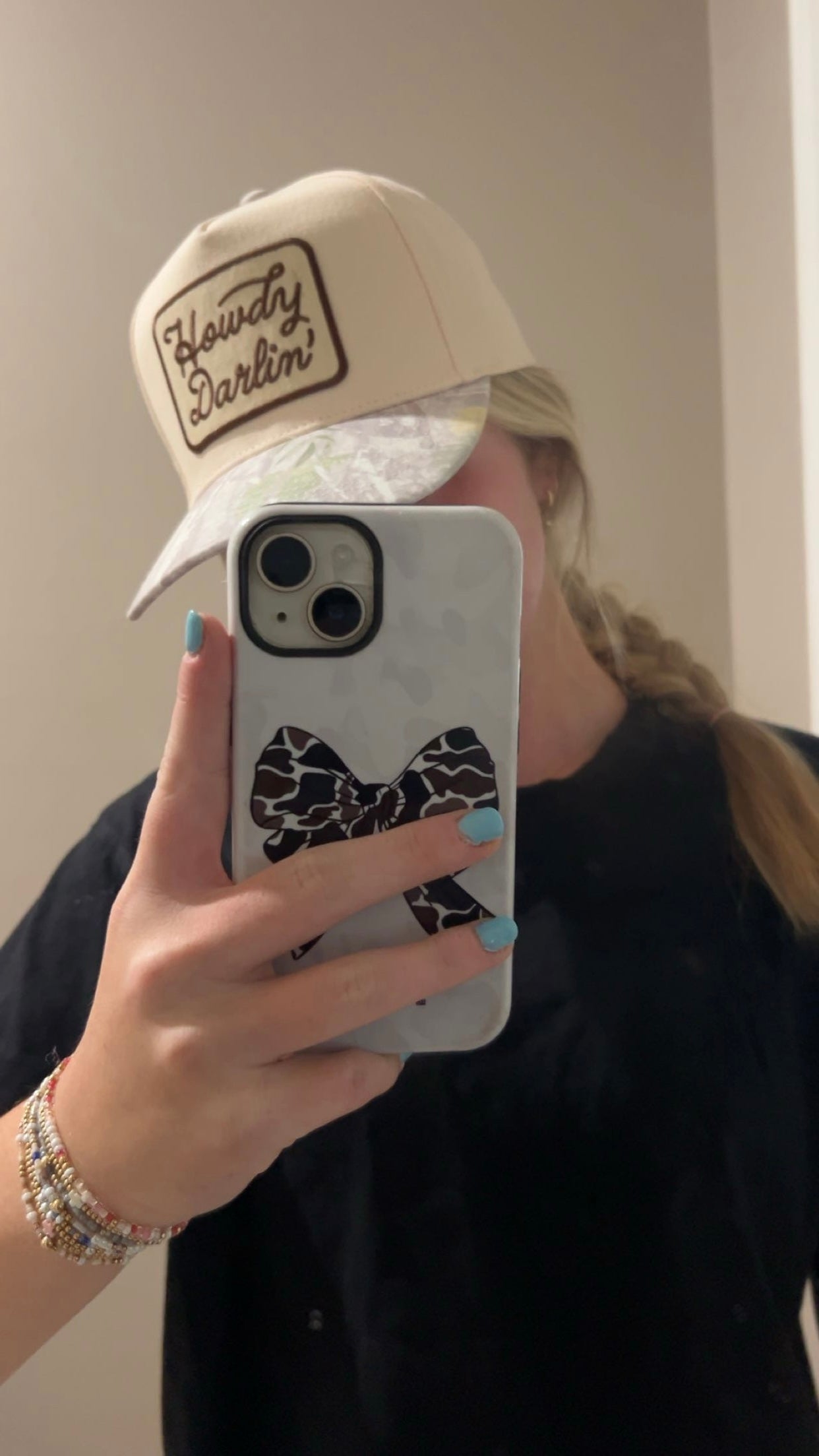 Howdy Darlin' Embroidered Patch Nature Camo Brim Trucker Hat