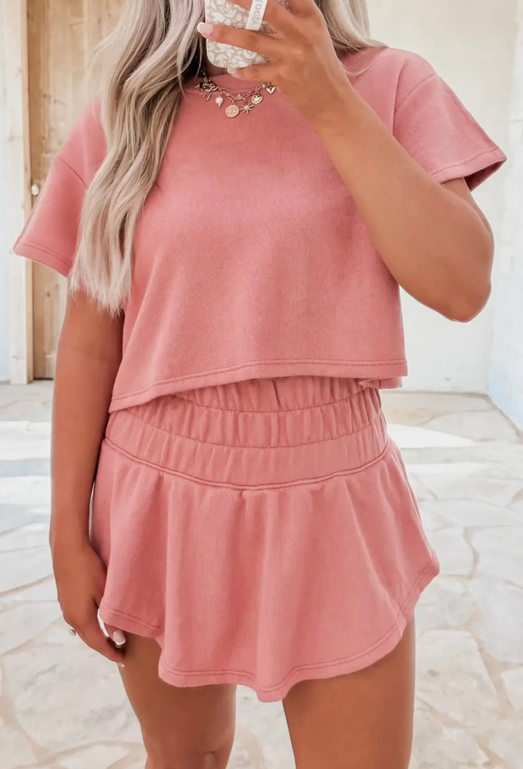 Pink Blossom 2 Piece Skort Set (pre order only)