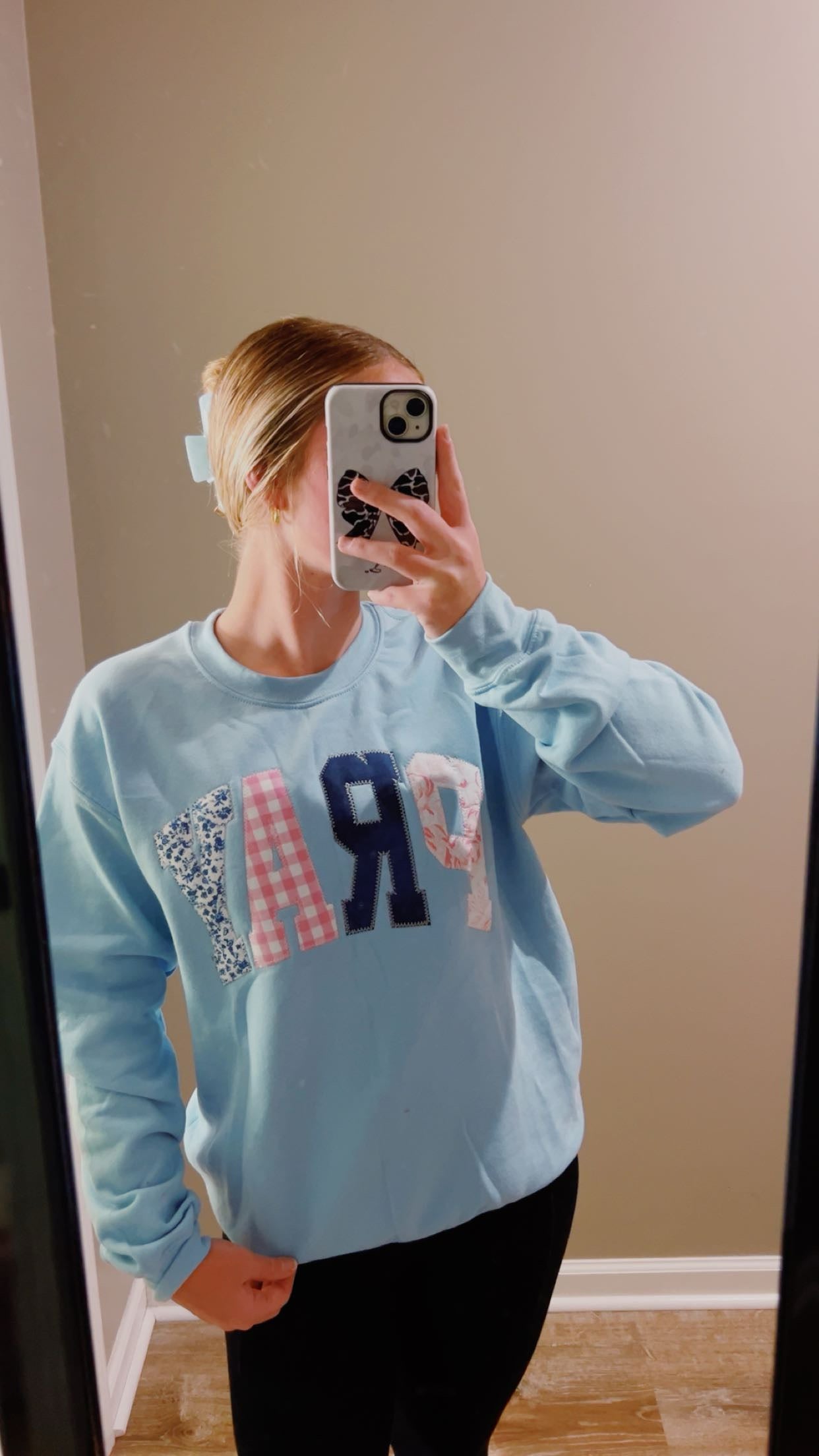 Light Blue Pray Christian Faith Sweatshirt