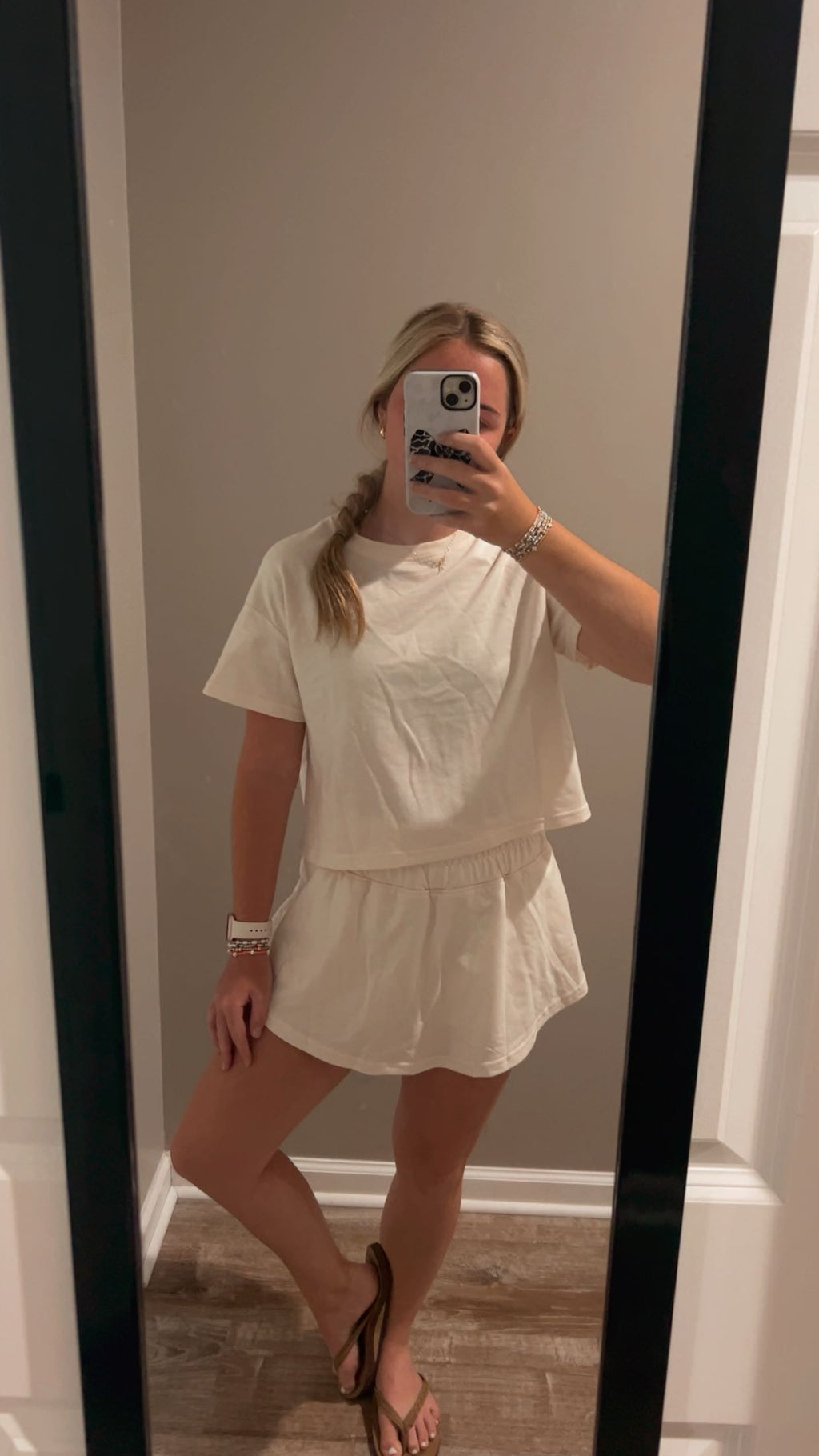 Blossom 2pcs Cropped Tee and Ruffle High Waist Skort Set