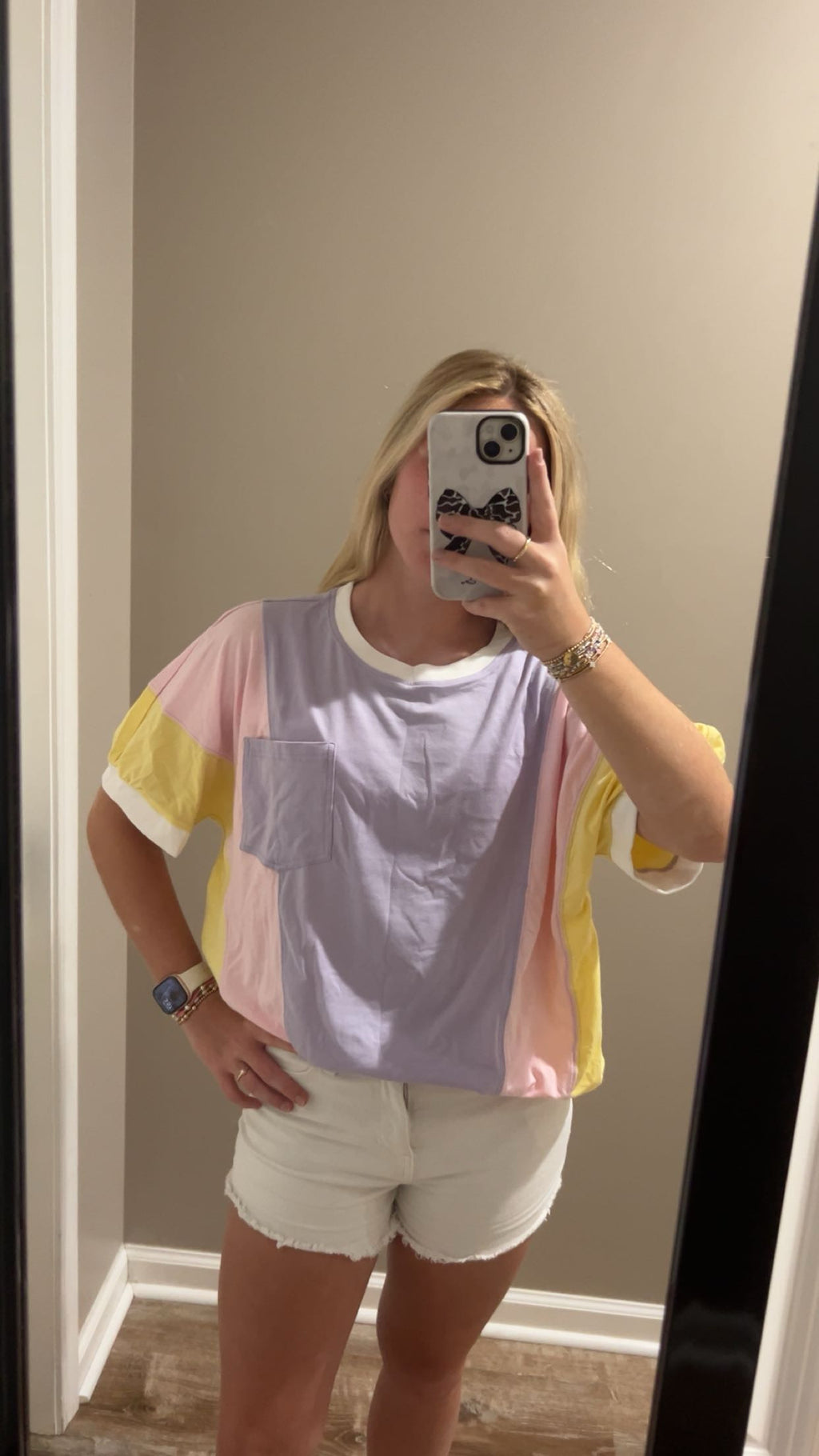 Color Block Patchwork Oversized Top